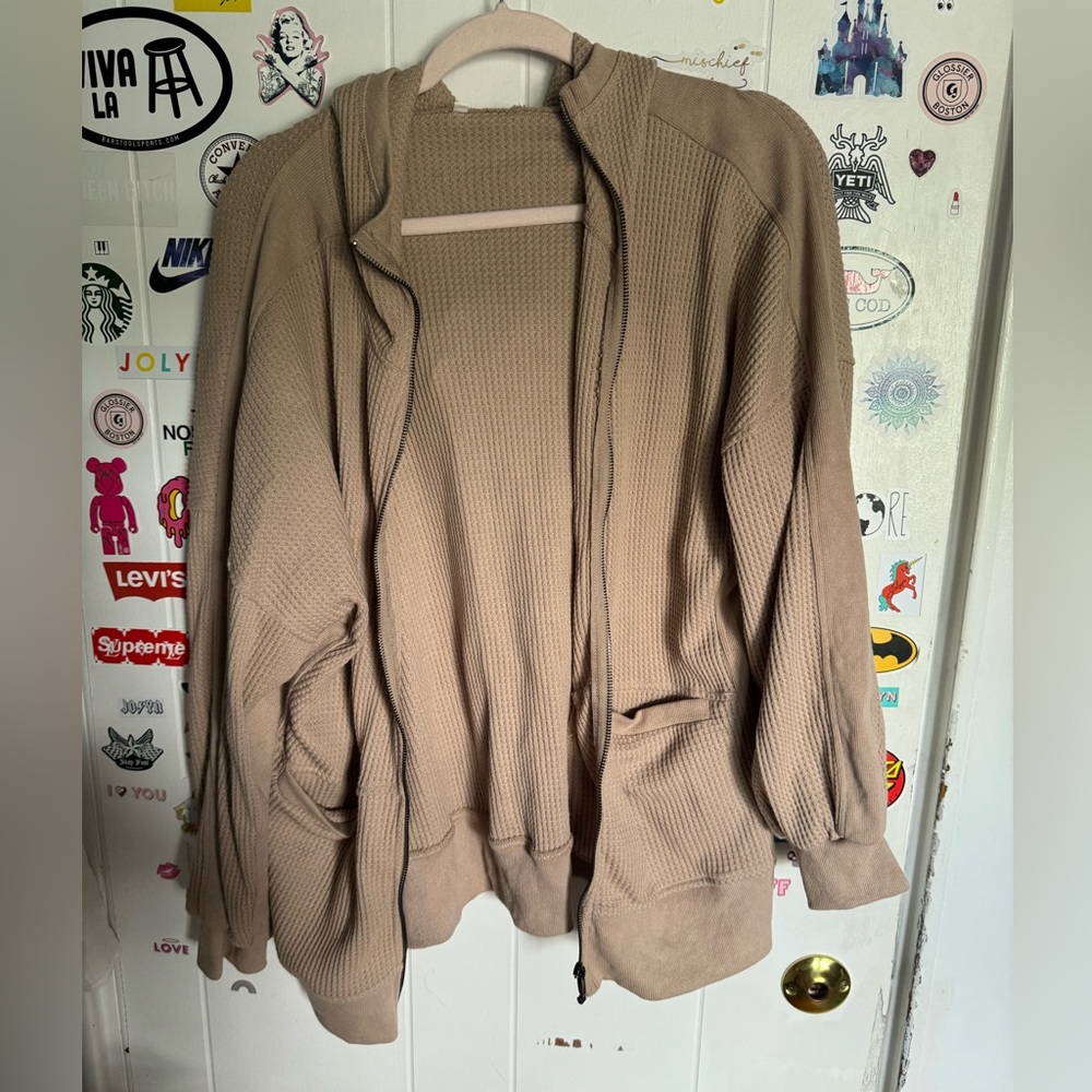 Women’s Large Waffled Zip Up